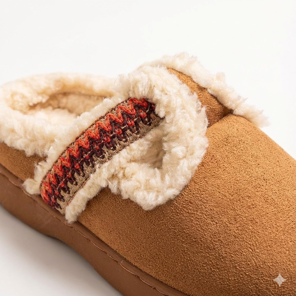 Fuzzy Slip-On House Slippers – Cozy Fleece-Lined Indoor Shoes
