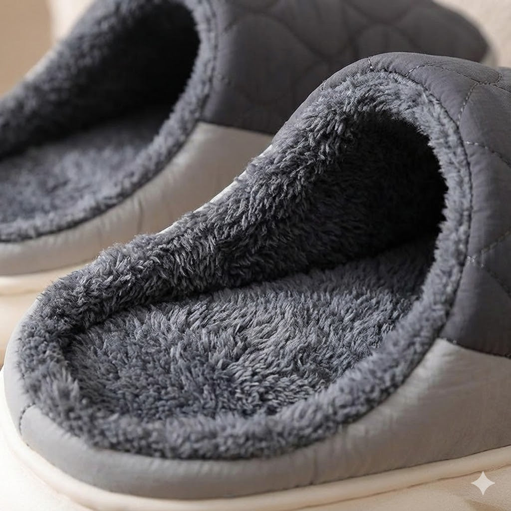 Men’s Winter Warm Slippers – Waterproof Fleece Lined House Mules
