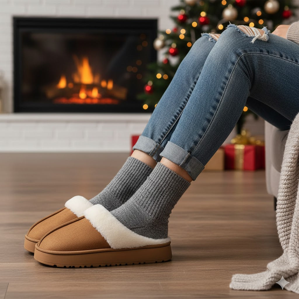 Unisex Fleece Lined House Slippers – Warm & Cozy Indoor Mules
