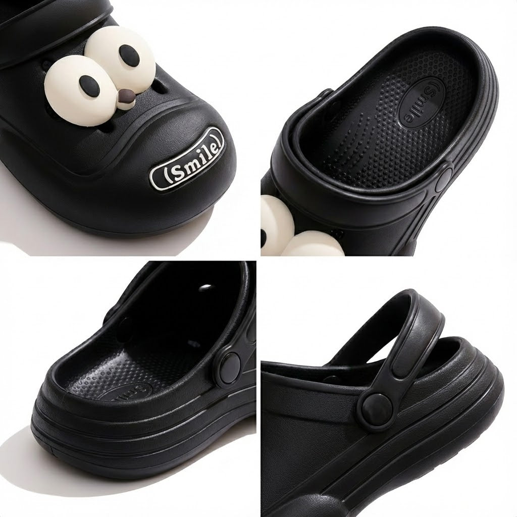 Funny Big Eye Cartoon Clogs – Soft Non-Slip Platform Slides
