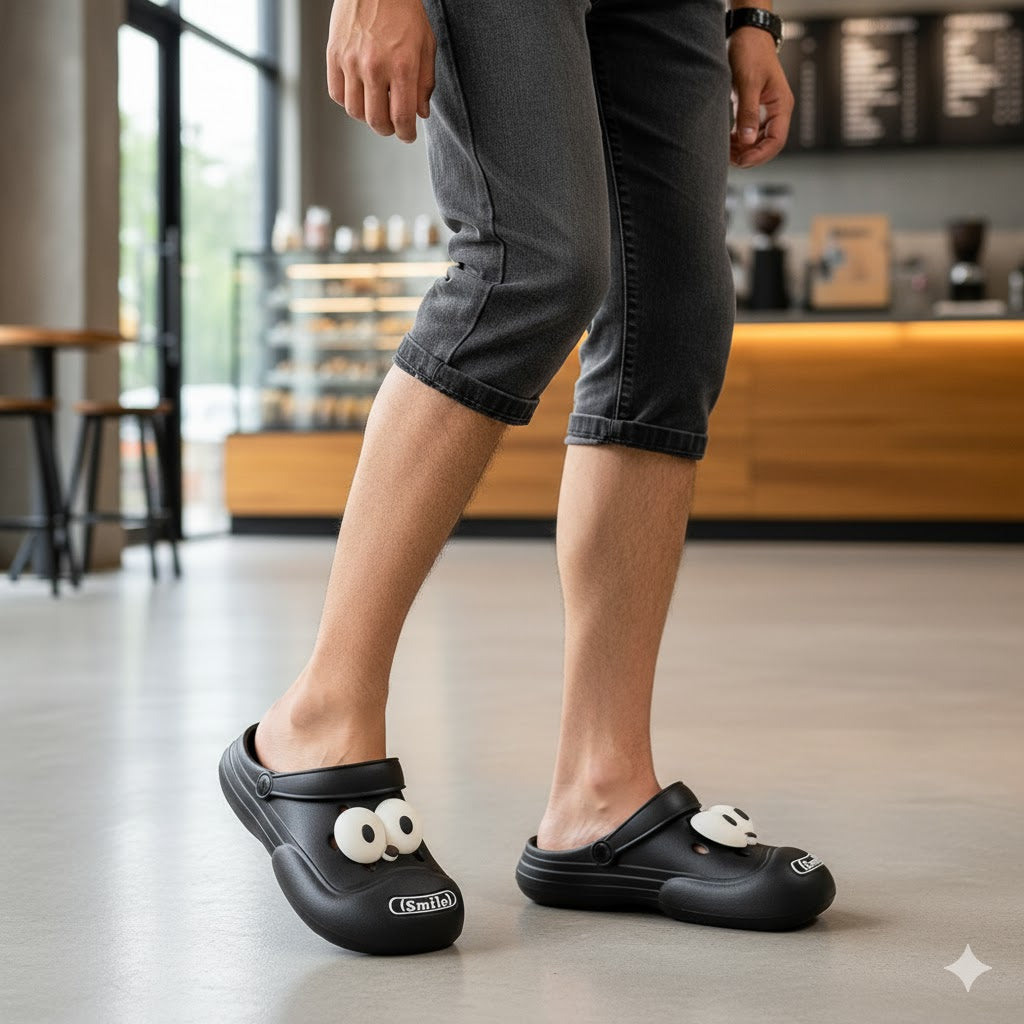 Funny Big Eye Cartoon Clogs – Soft Non-Slip Platform Slides
