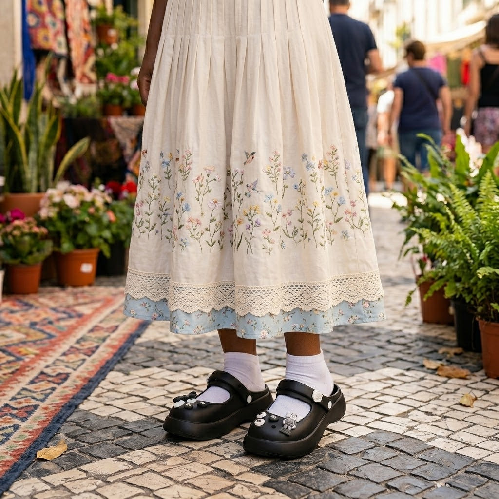 Mary Jane EVA Clogs with Character Charms – Cute Lightweight Slip-On Shoes for Women & Girls