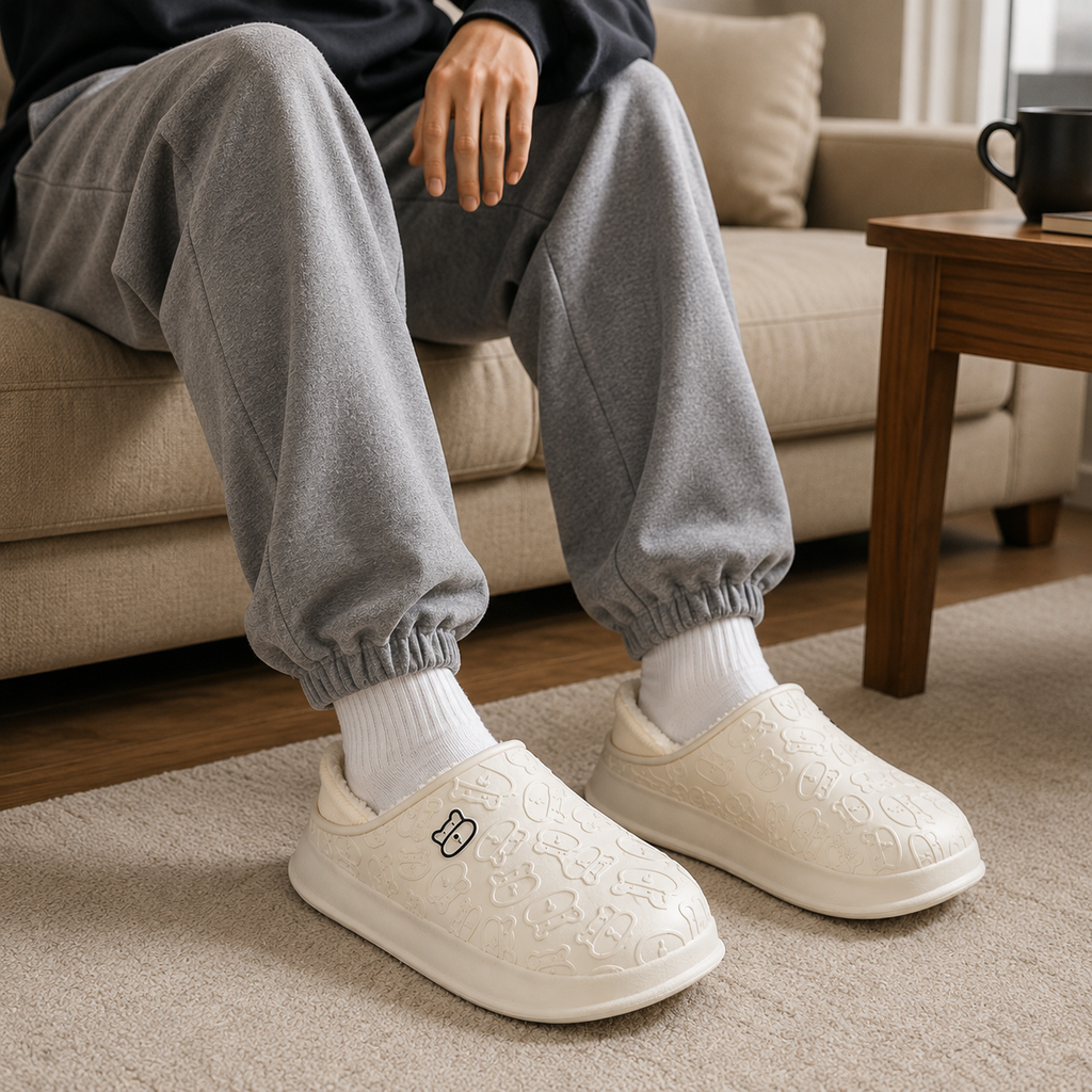 Unisex Waterproof Winter Clogs – Warm Fuzzy Lined Slip-On Shoes