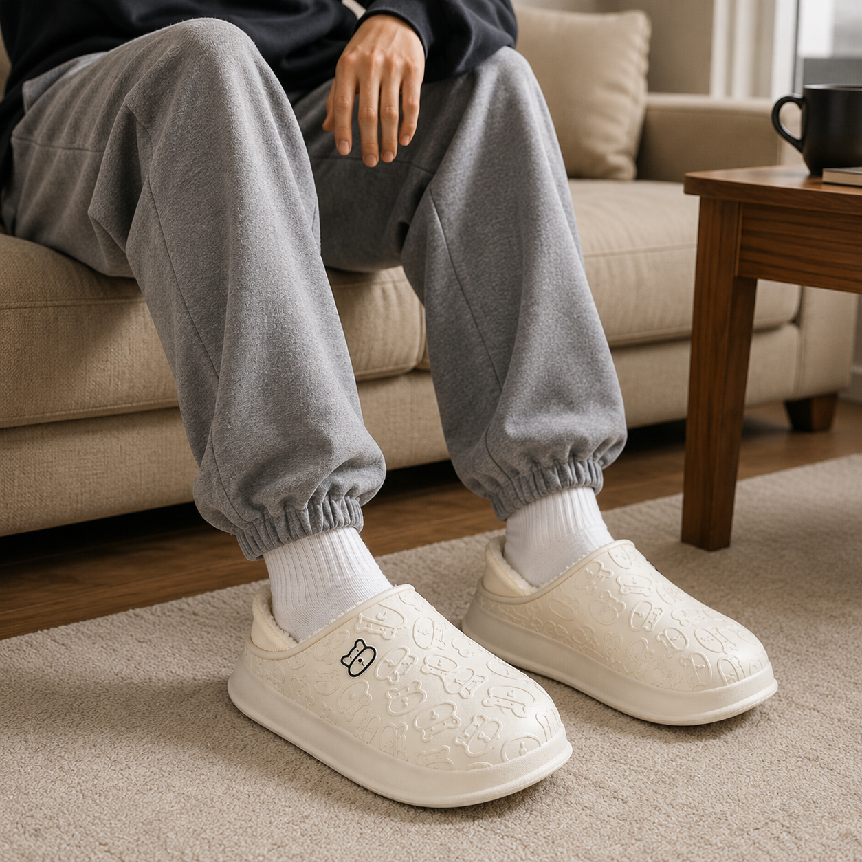 Unisex Waterproof Winter Clogs – Warm Fuzzy Lined Slip-On Shoes