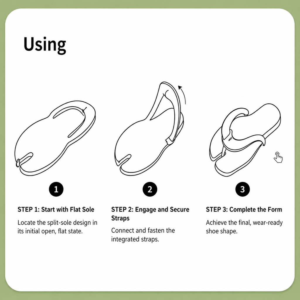 Foldable Travel Slippers – Portable Lightweight Flip Flops for Travel, Hotels & Home