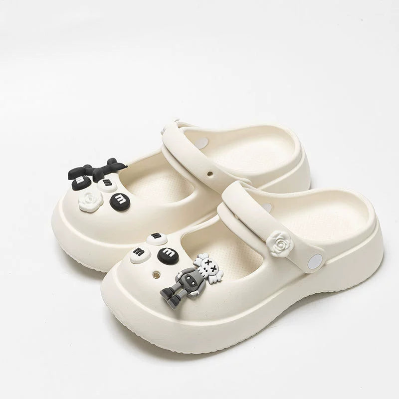 Mary Jane EVA Clogs with Character Charms – Cute Lightweight Slip-On Shoes for Women & Girls