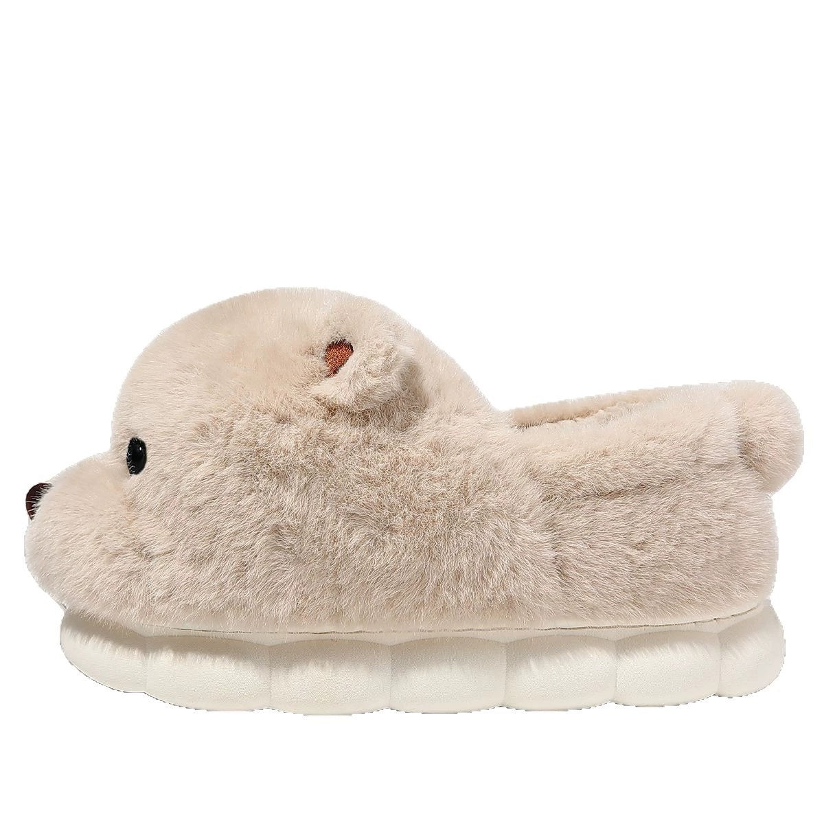 Cute Bear Plush House Slippers – Cozy Fuzzy Indoor Shoes