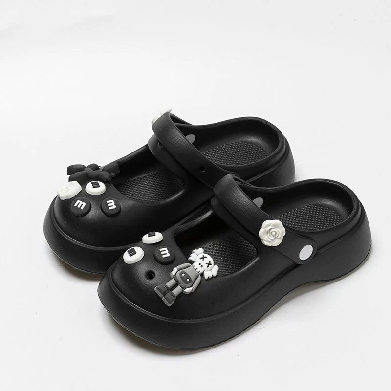 Mary Jane EVA Clogs with Character Charms – Cute Lightweight Slip-On Shoes for Women & Girls