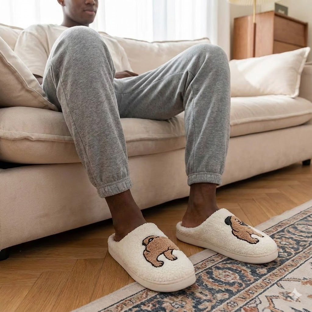 Cute Animal Plush House Slippers – Cozy Fuzzy Indoor Slippers