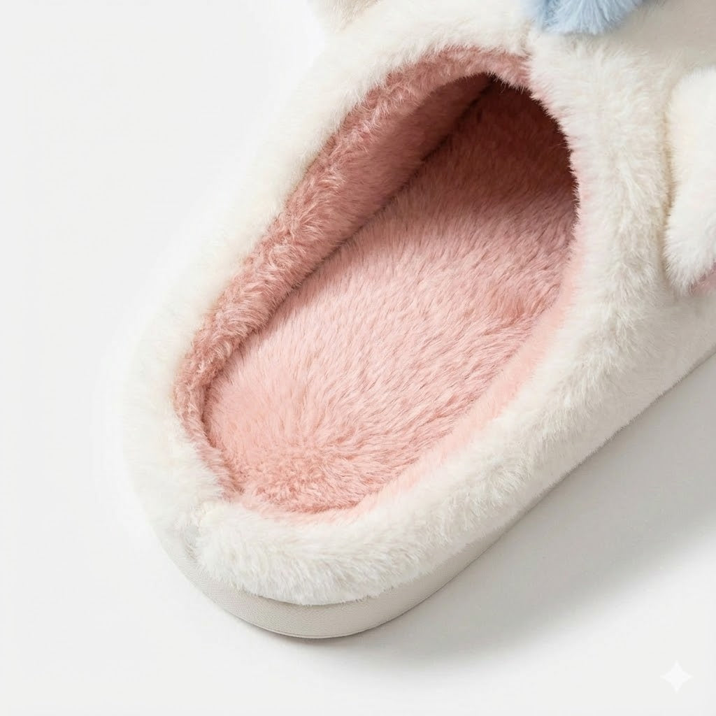 Cute Unicorn Plush Slippers – Cozy Fuzzy House Shoes for Women & Girls