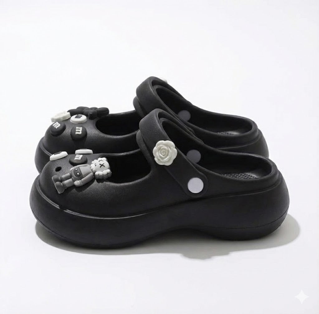 Mary Jane EVA Clogs with Character Charms – Cute Lightweight Slip-On Shoes for Women & Girls