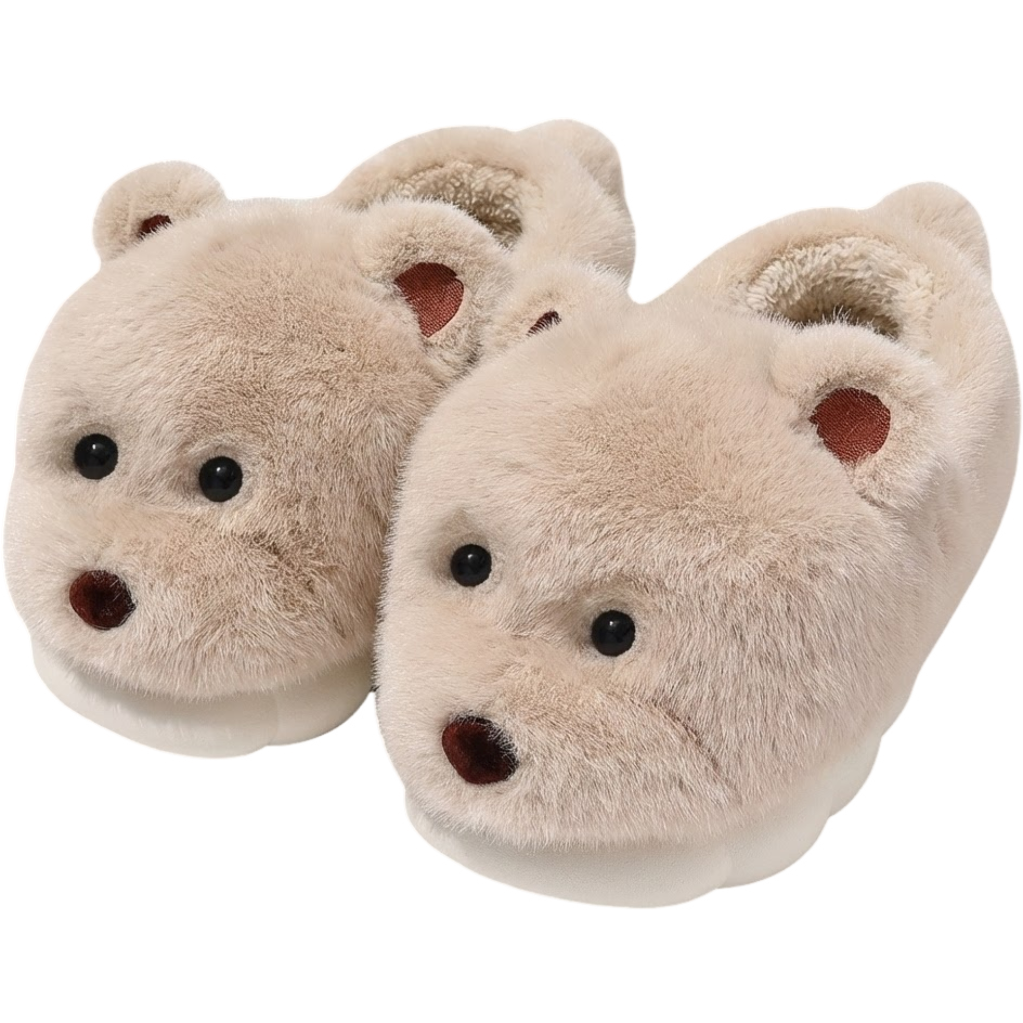 Cute Bear Plush House Slippers – Cozy Fuzzy Indoor Shoes